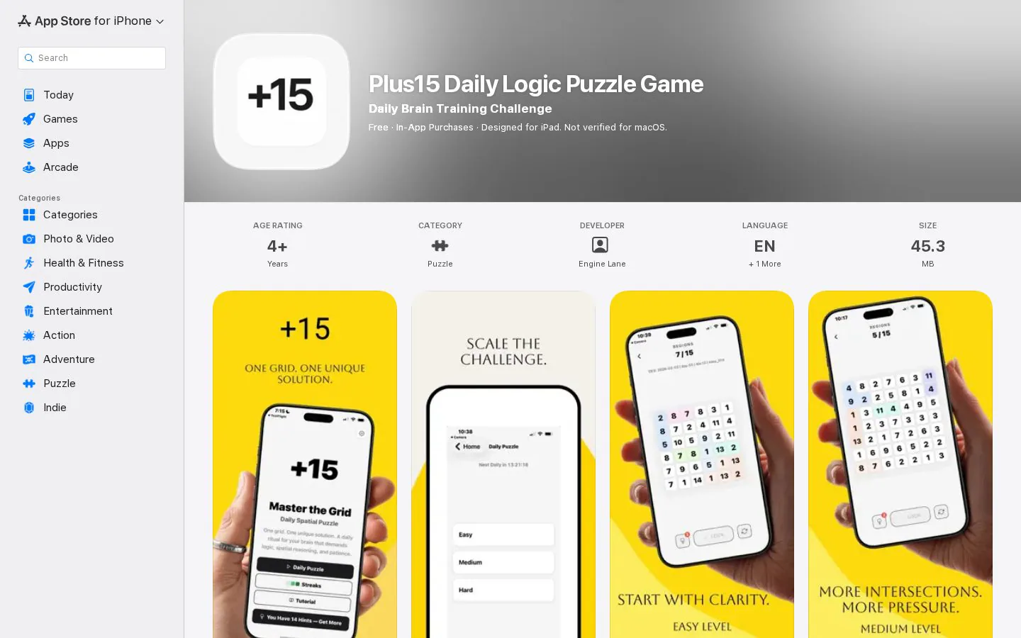 Plus15 (+15) App website homepage