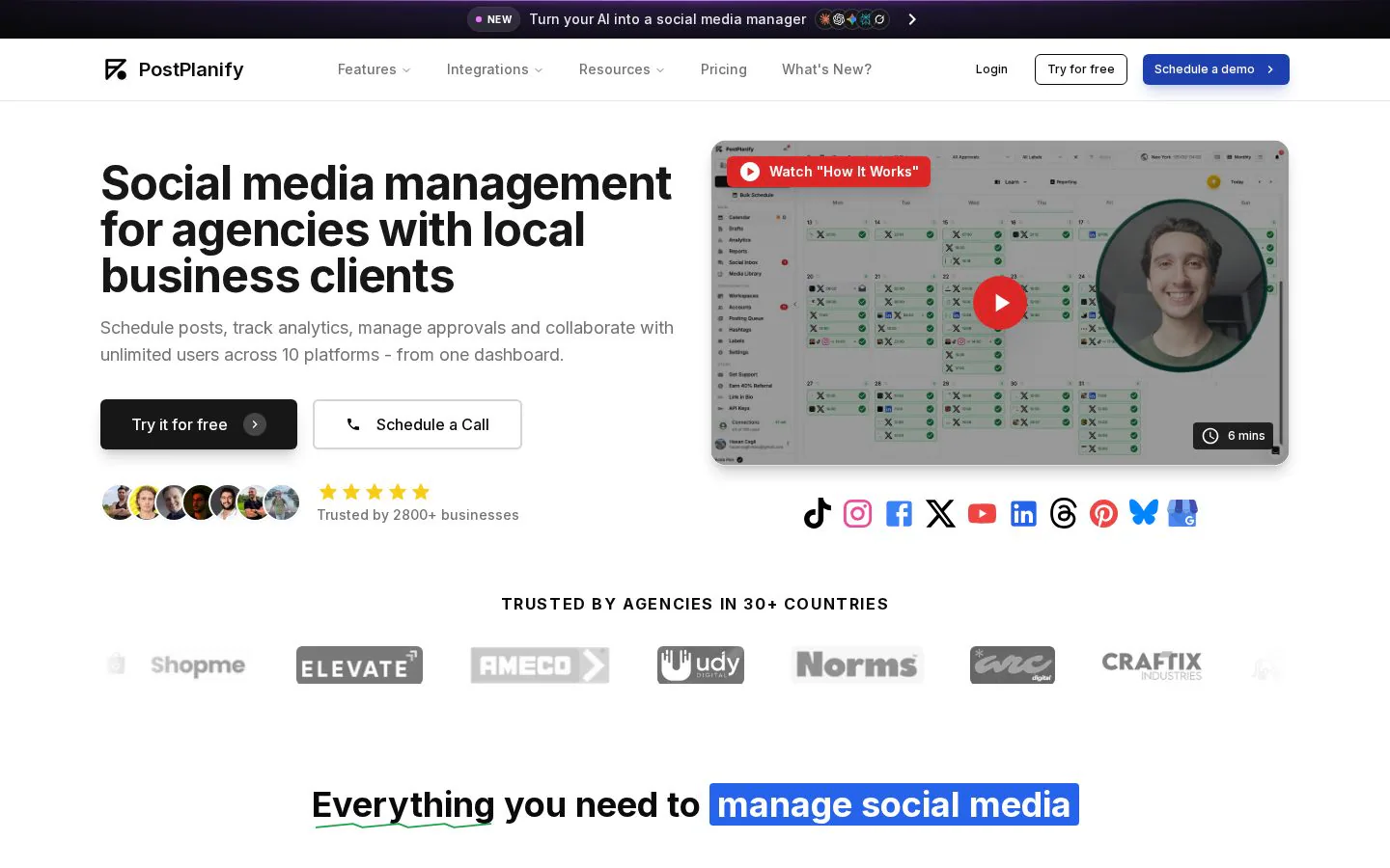 PostPlanify website homepage