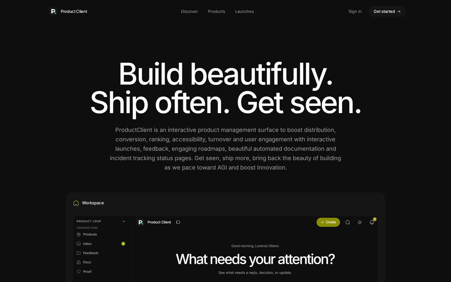 Homepage of productclient.com