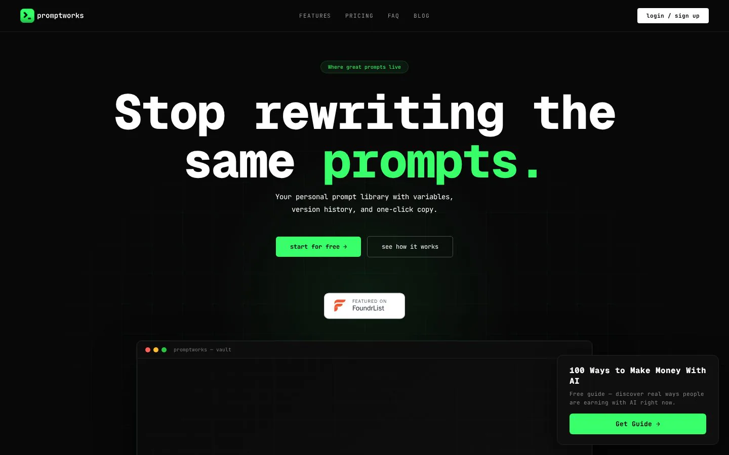 PromptWorks website homepage