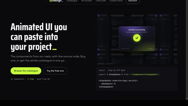 qodesign product screenshot