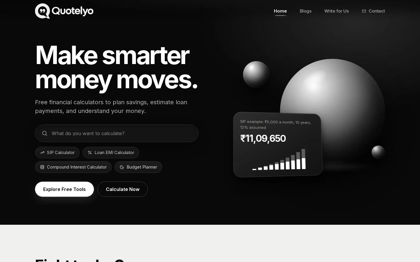 Homepage of quotelyo.online