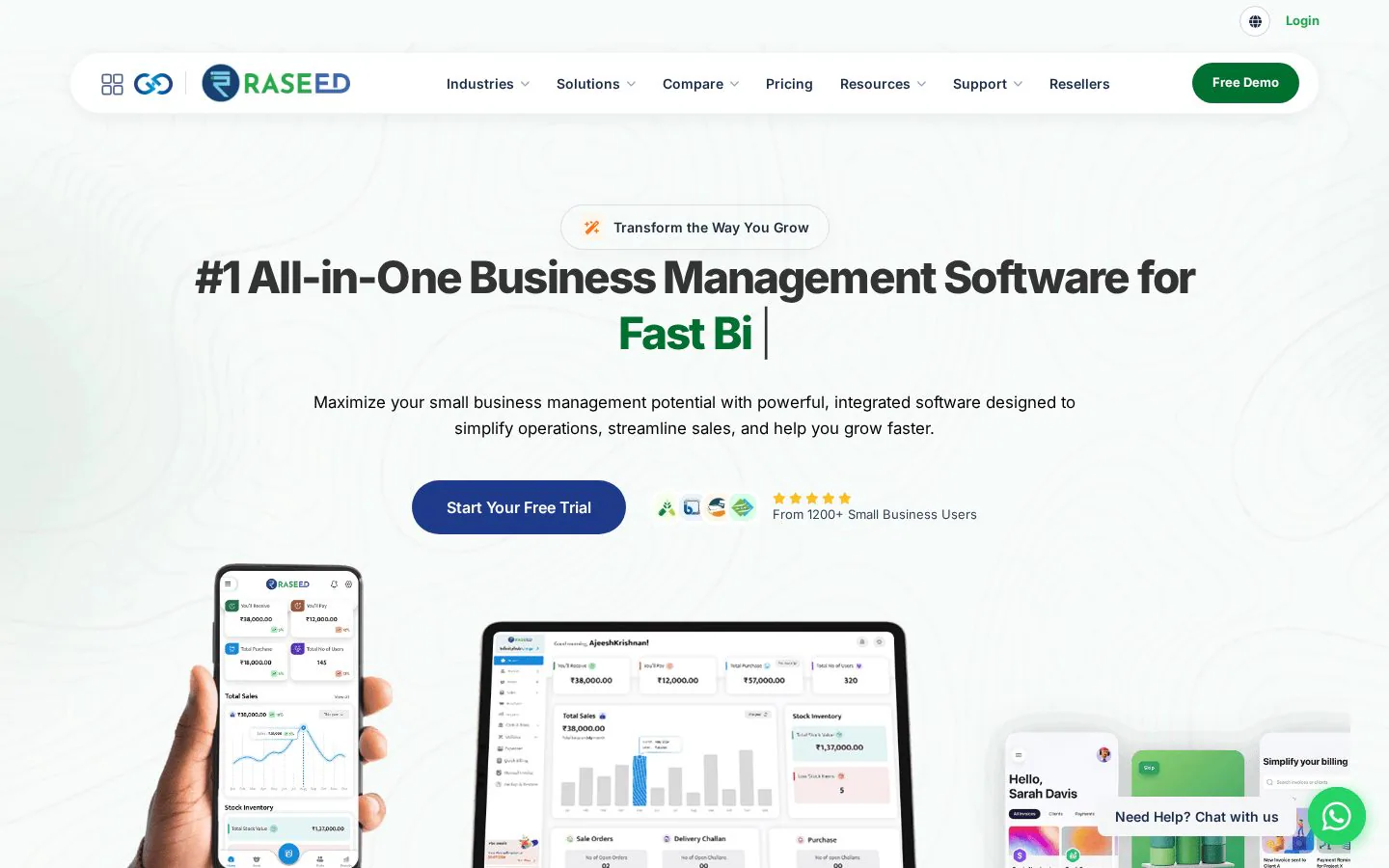 Raseed website homepage