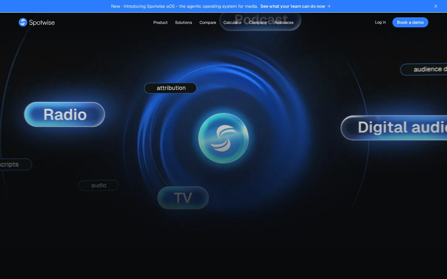 Real-Time AI Radio Ad Monitoring and Competitor Tracking website homepage
