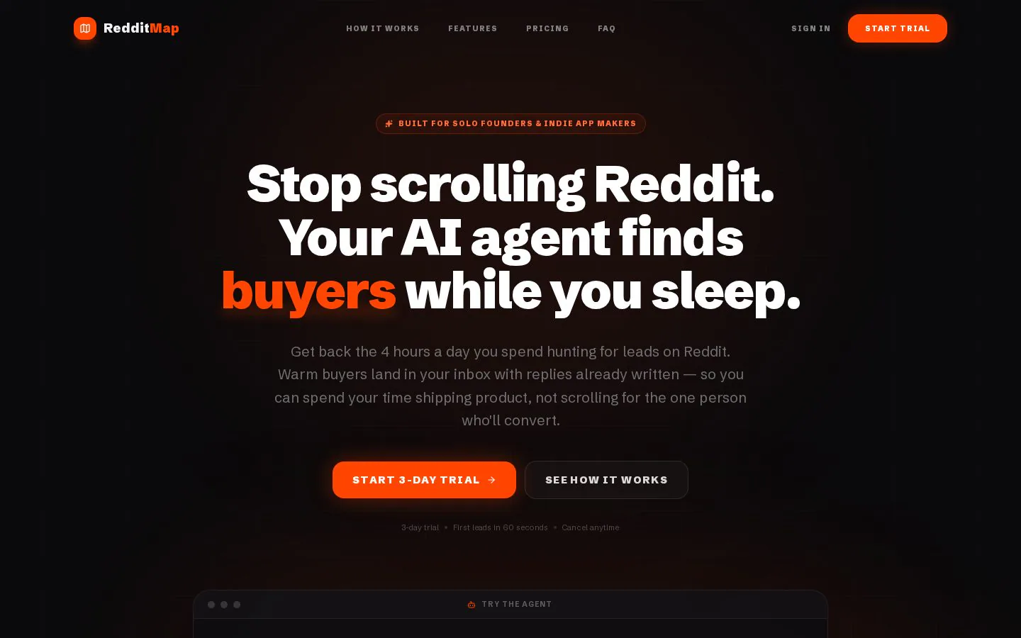 RedditMap website homepage