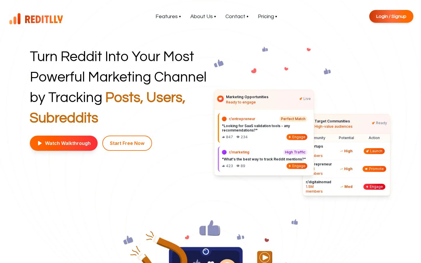 Reditlly website homepage