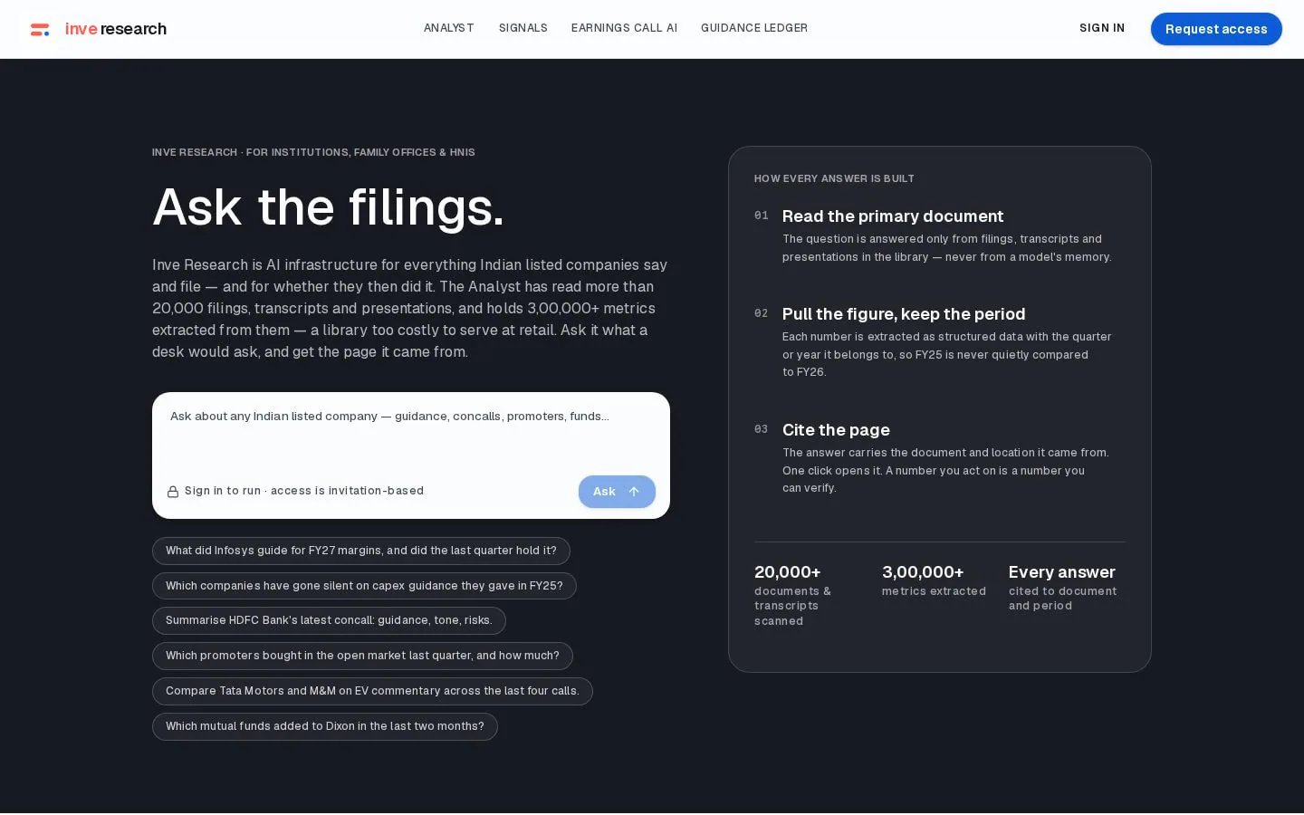 Homepage of research.inve.money