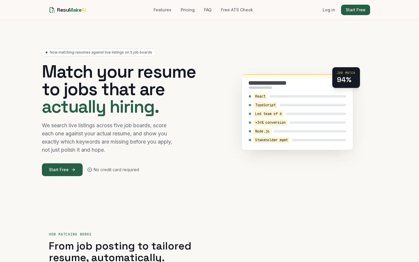 ResuMakeAi website homepage