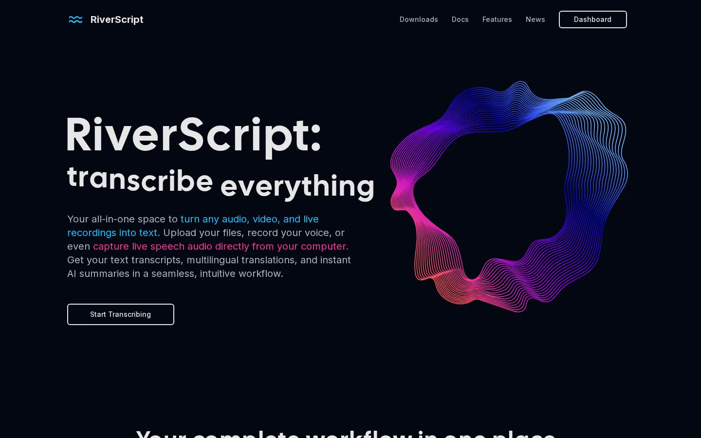RiverScript website homepage