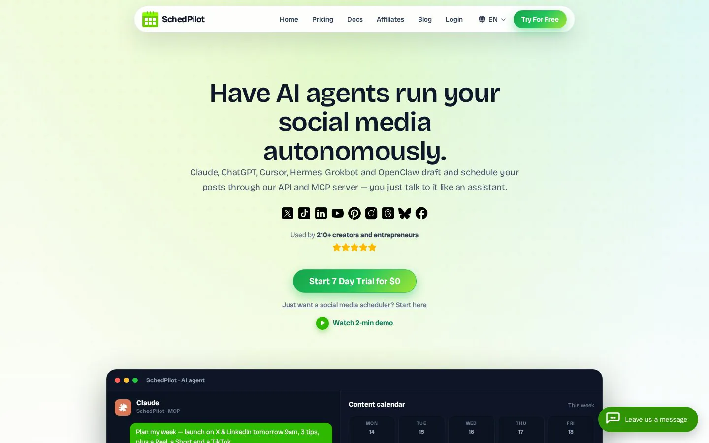 Schedpilot website homepage