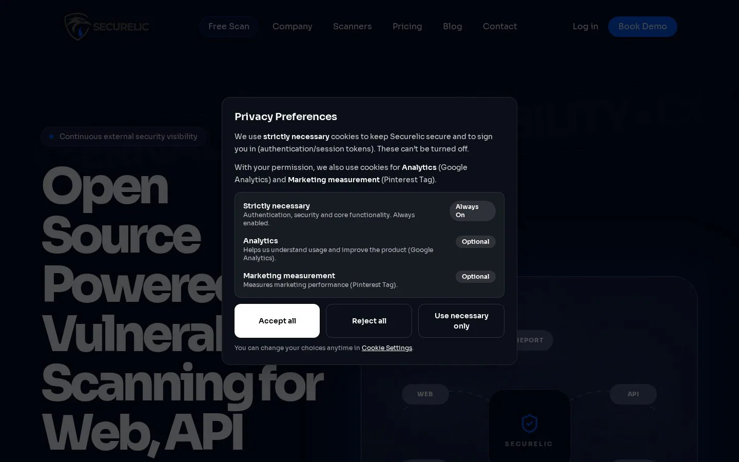 Securelic website homepage