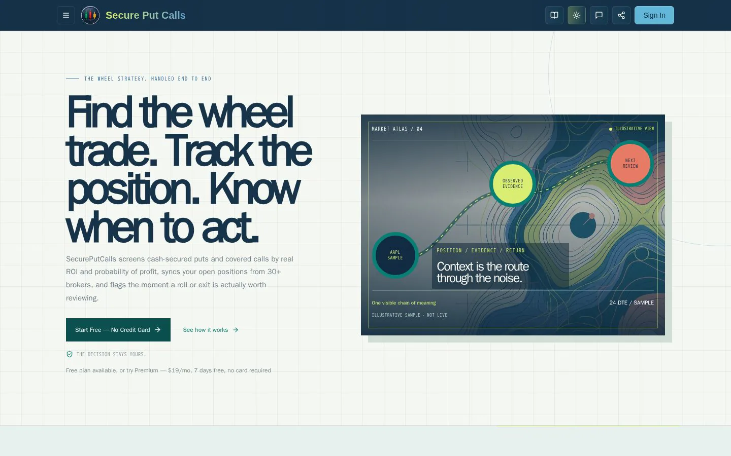 SecurePutCalls website homepage