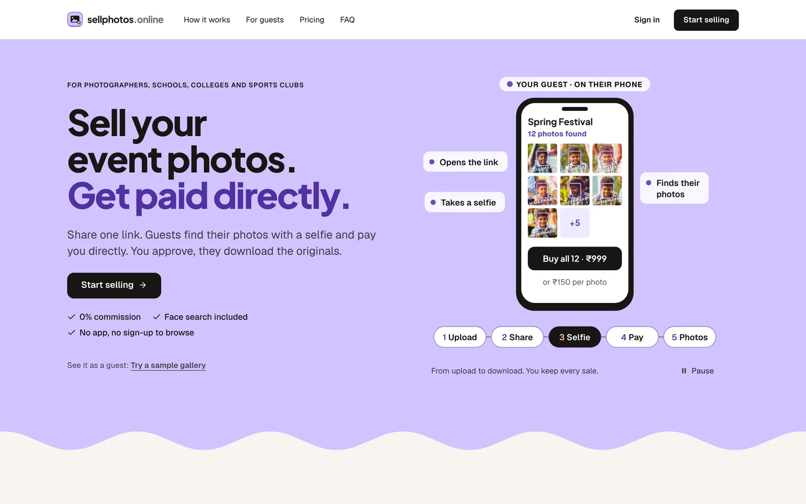 A website screen shows a page with information about a photo app.