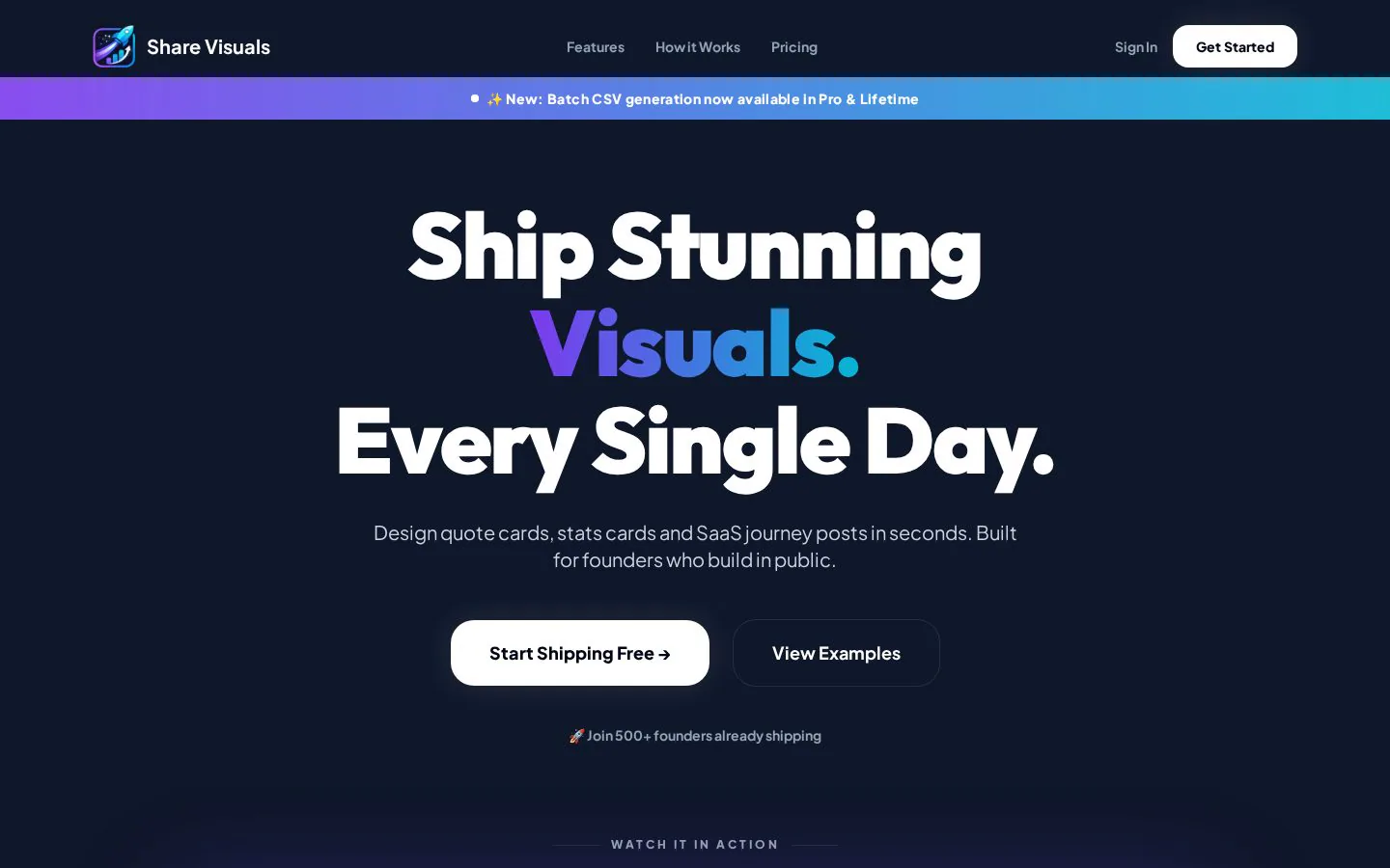 ShipVisuals website homepage