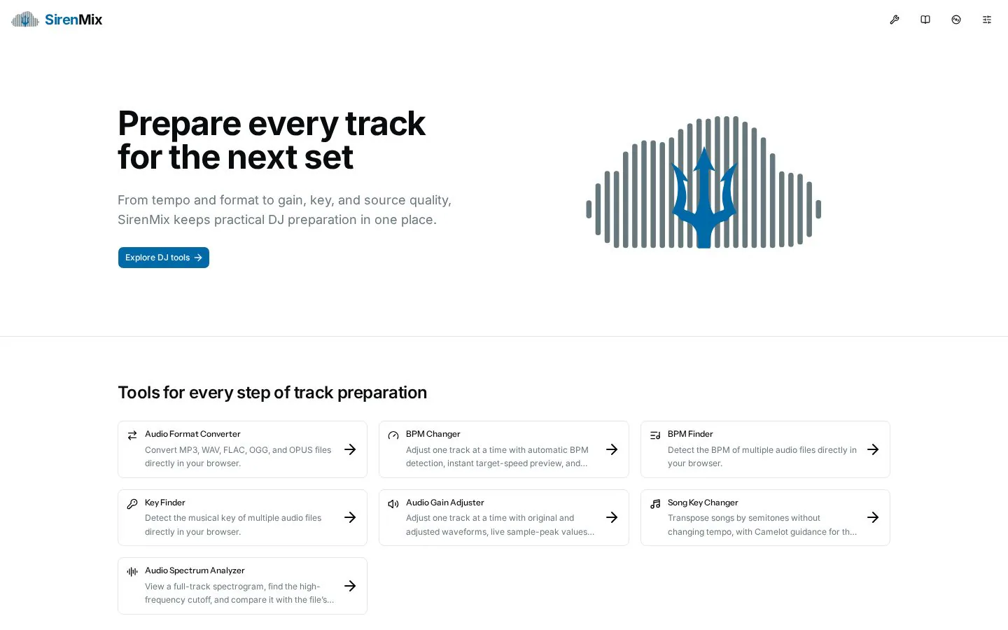 SirenMix website homepage
