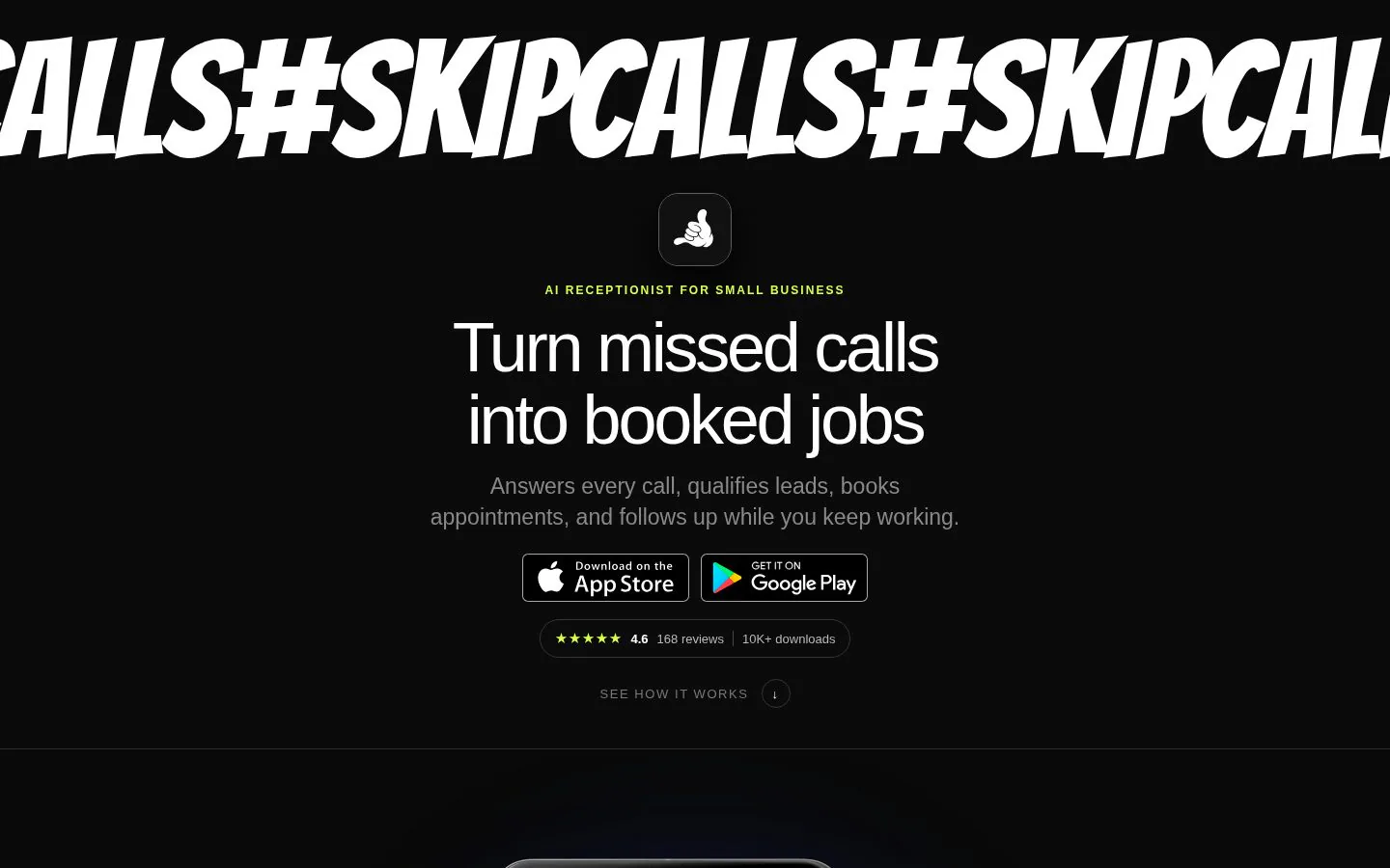 SkipCalls website homepage