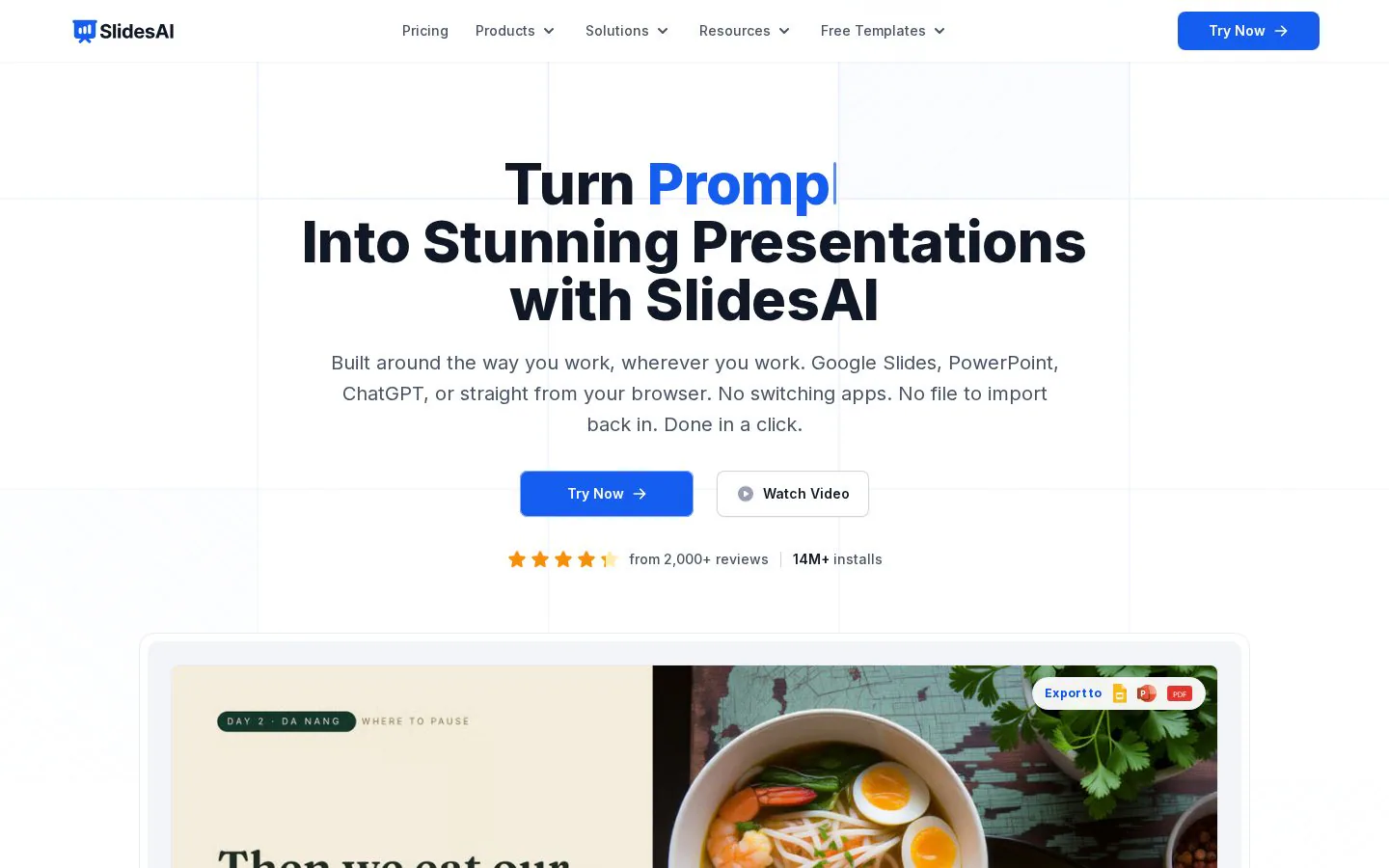 SlidesAI website homepage