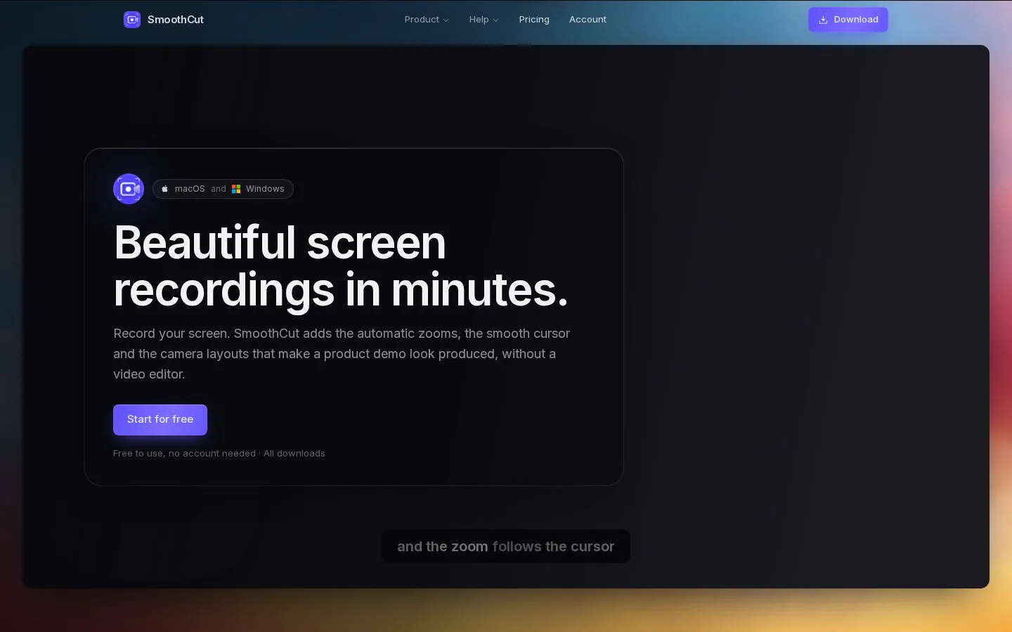 Homepage of smoothcut.studio