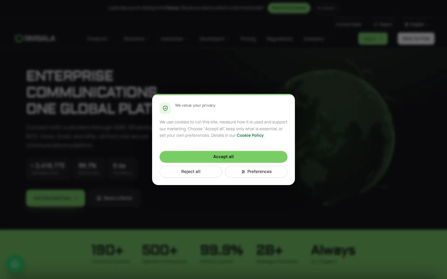 Homepage of smsala.com