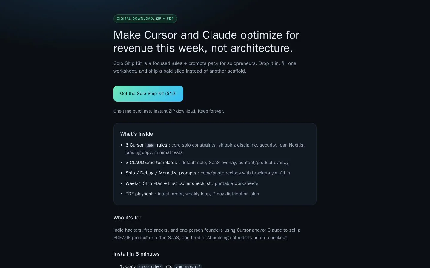 Homepage of solo-ship-kit.pages.dev