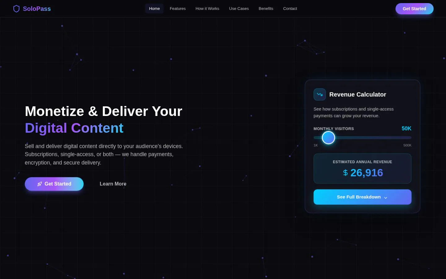 SoloPass website homepage