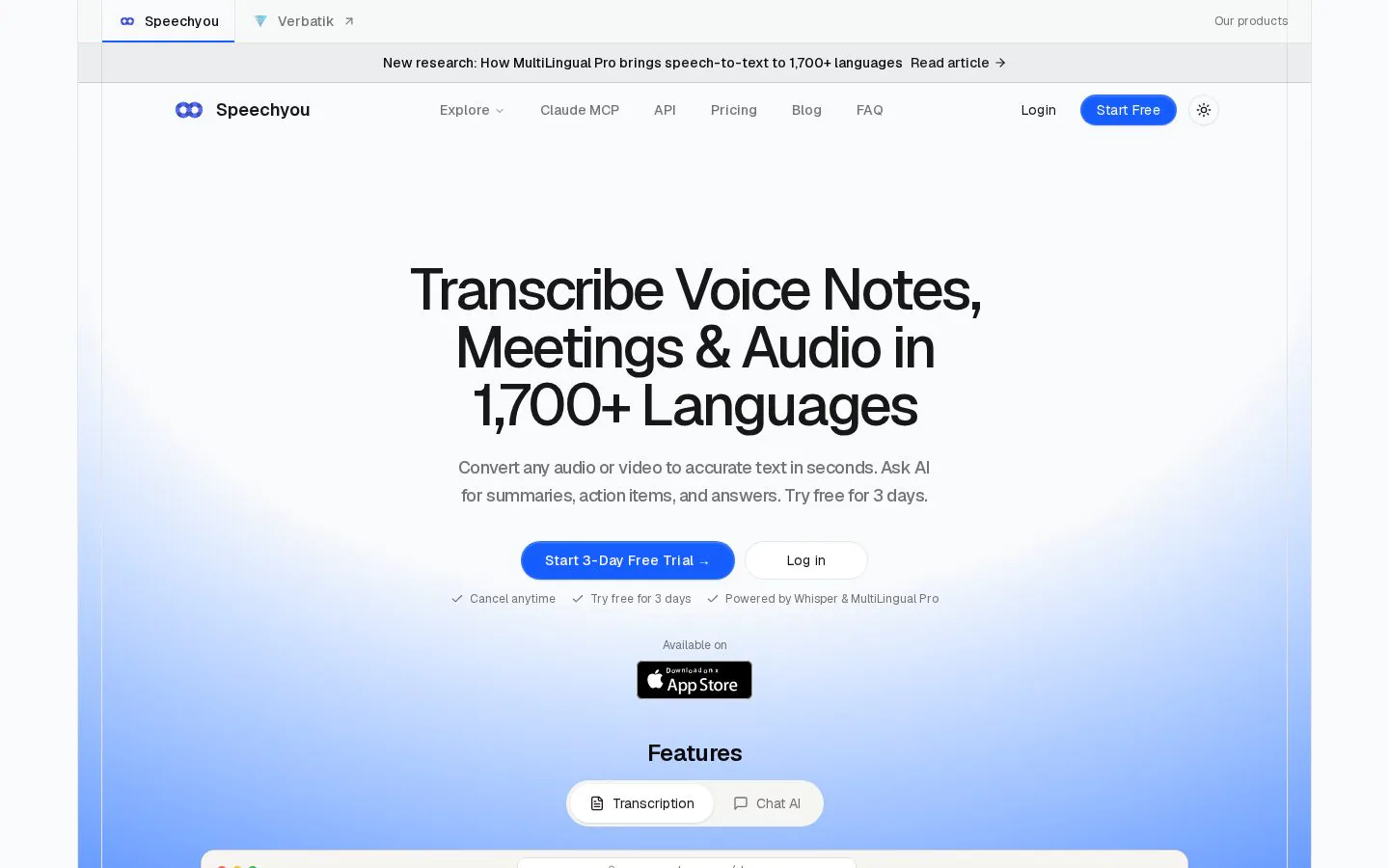 Speechyou product screenshot