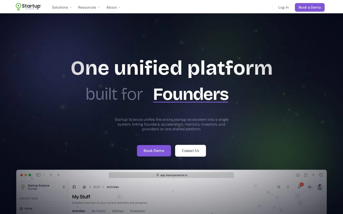 Startup Science website homepage