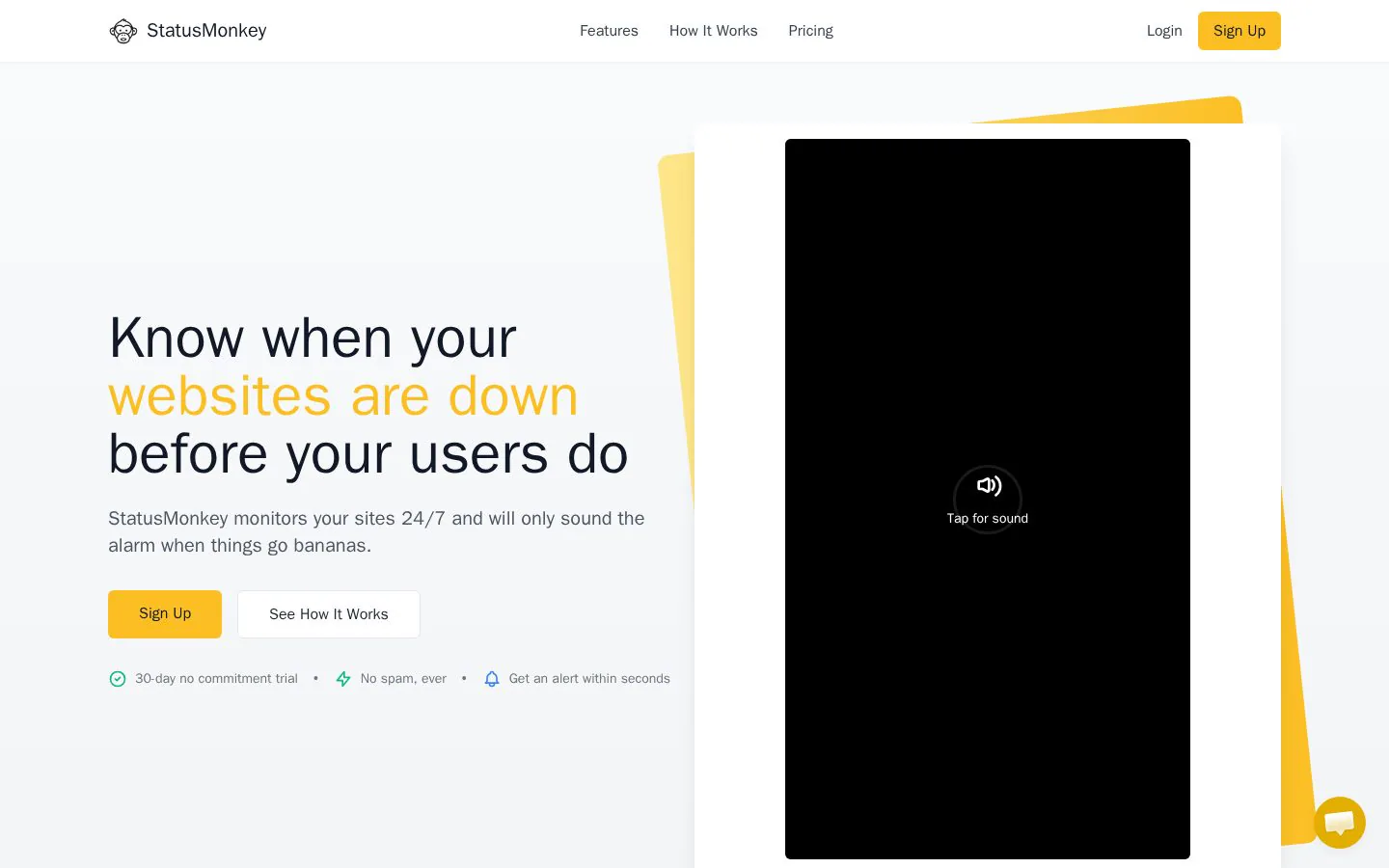 Status Monkey website homepage