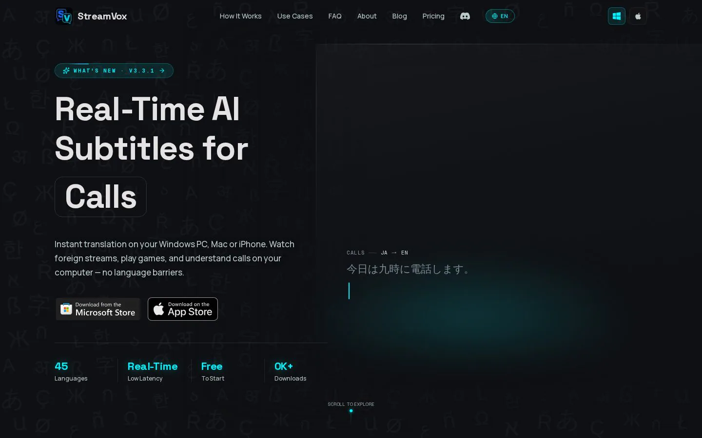 StreamVox website homepage