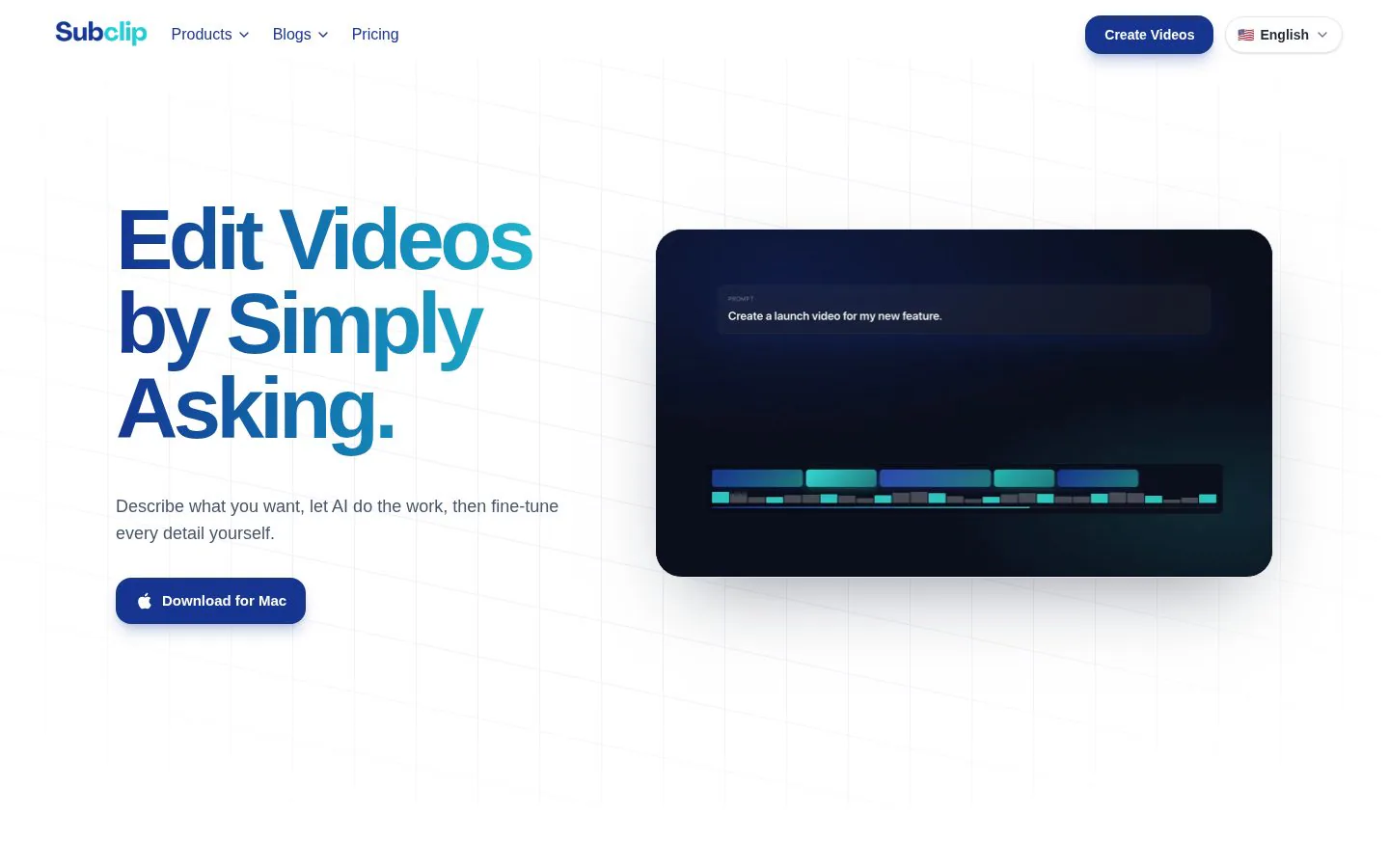 Subclip website homepage