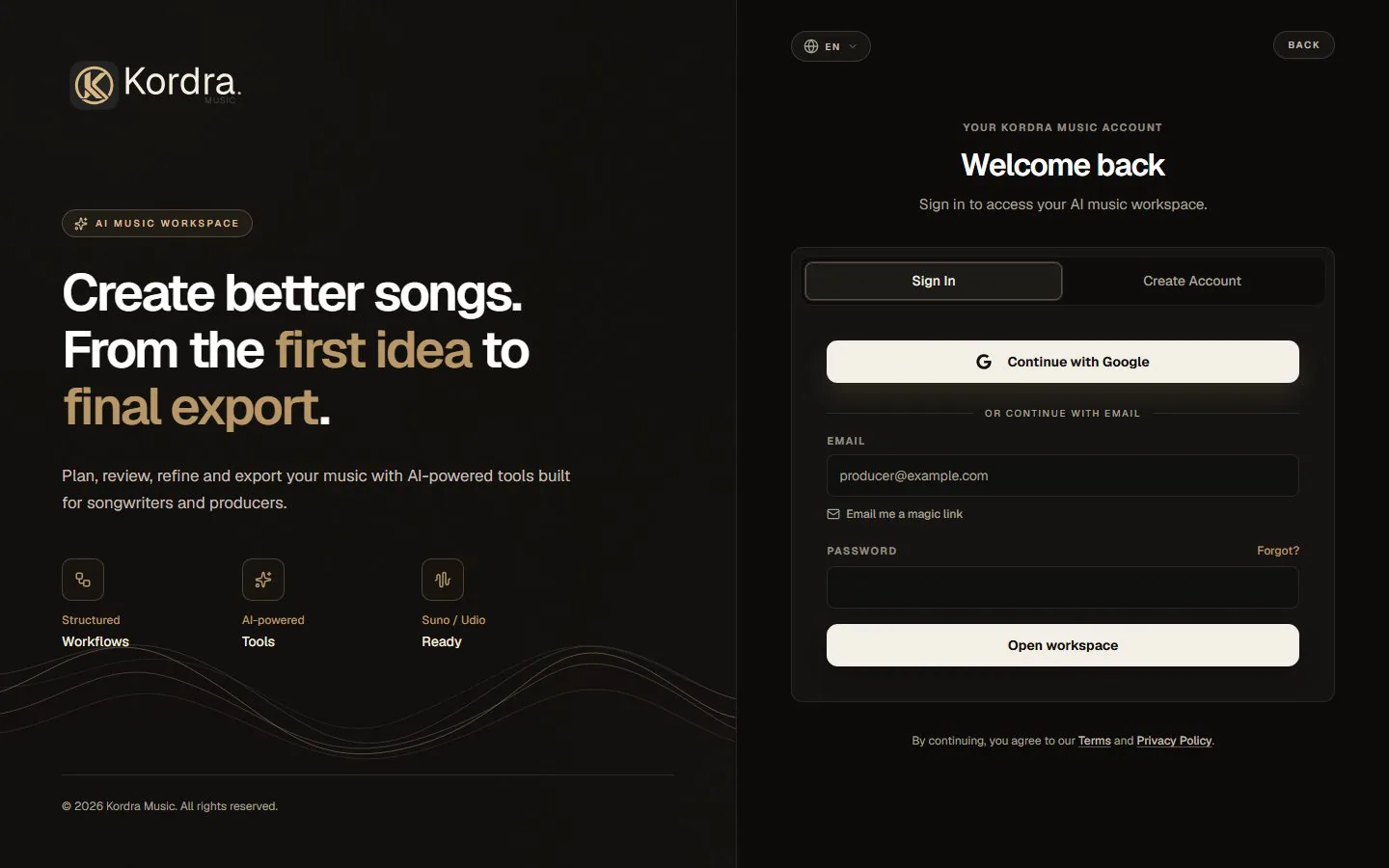 Suno Architect homepage
