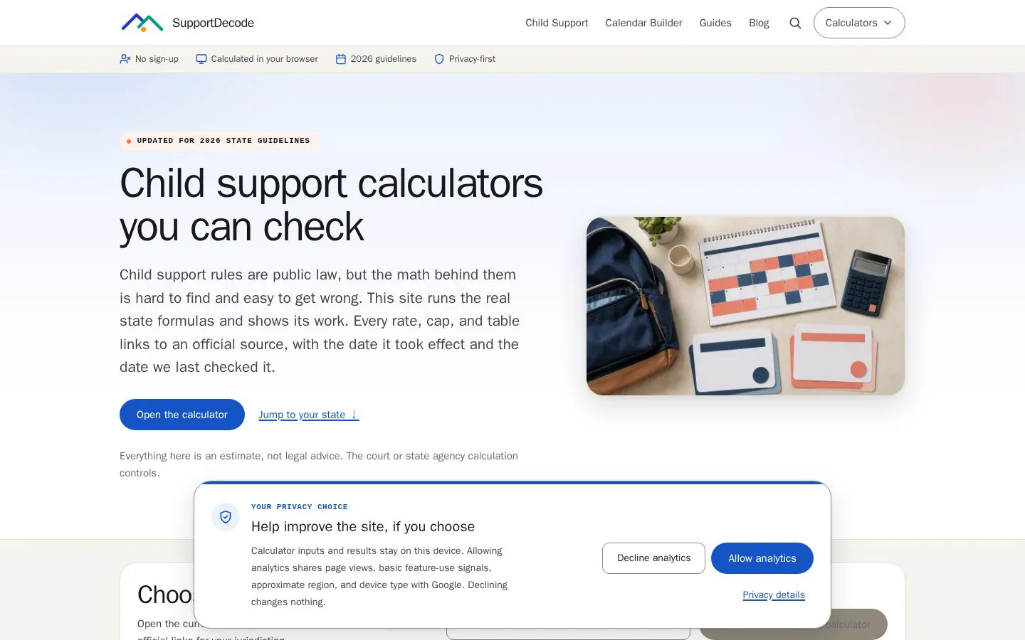 Homepage of supportdecode.com