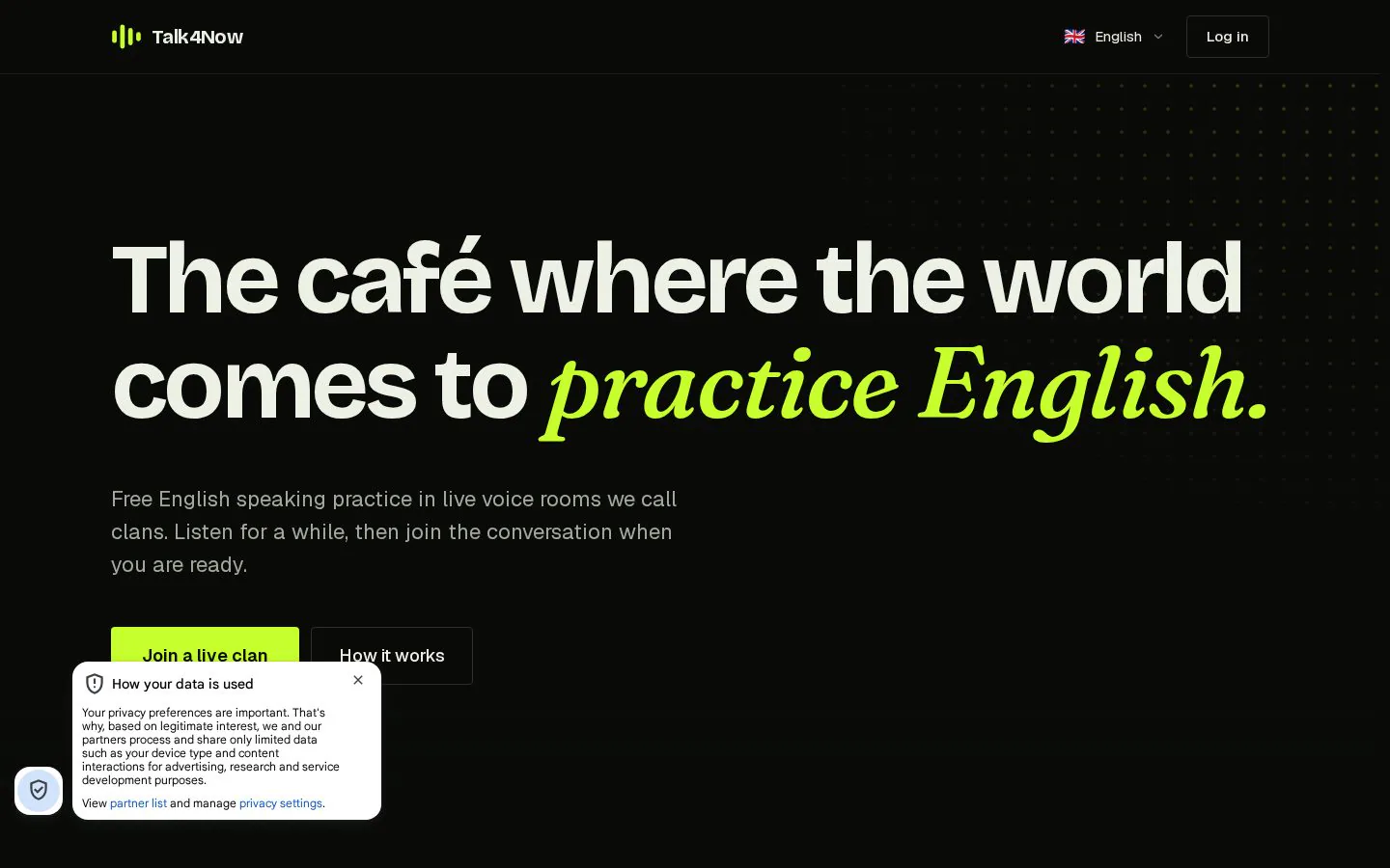 Talk4Now website homepage