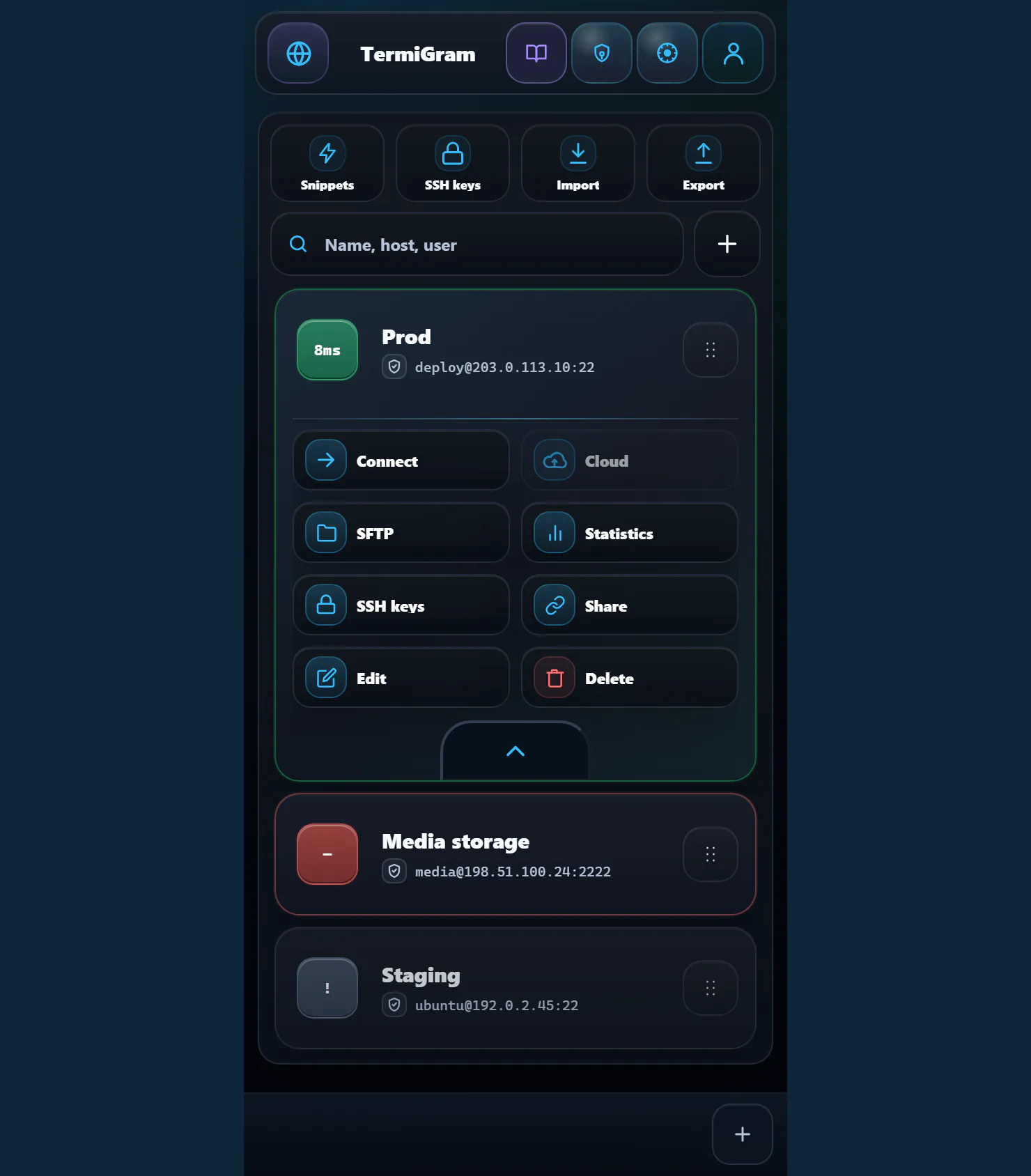 A computer screen with a black background and various icons.