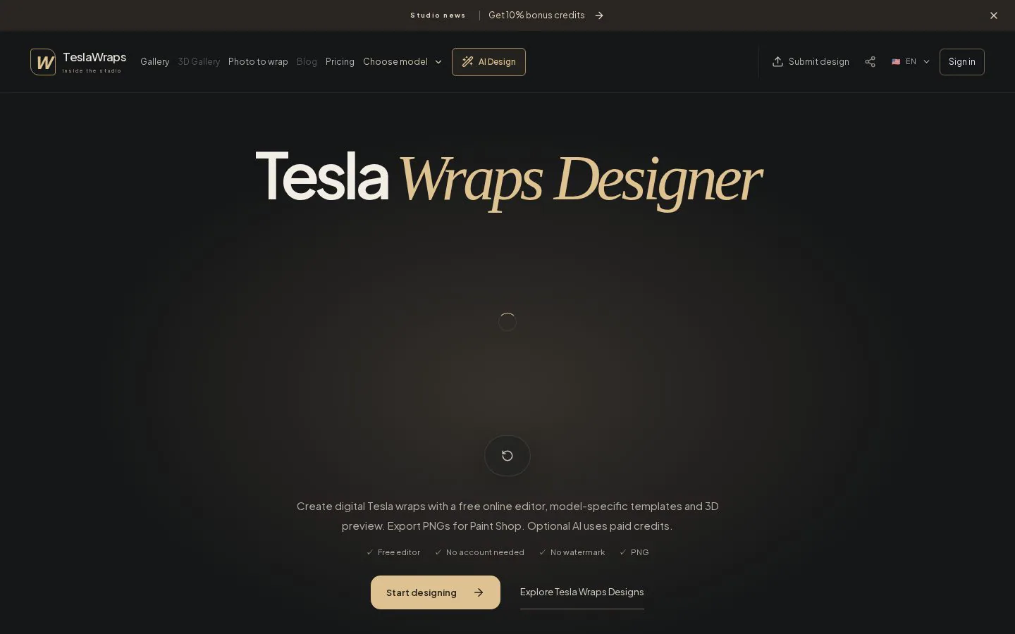 TeslaWraps product screenshot