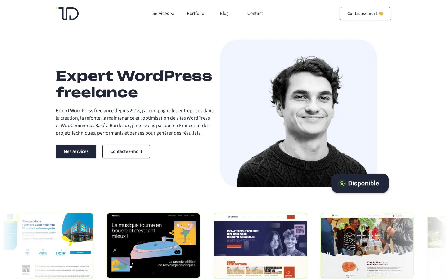 Théo Durand Expert Wordpress website homepage