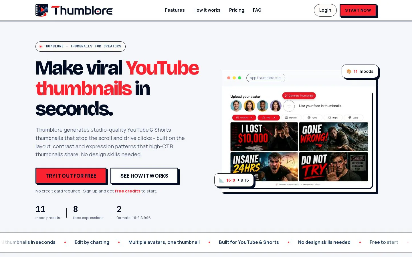 Thumblore website homepage