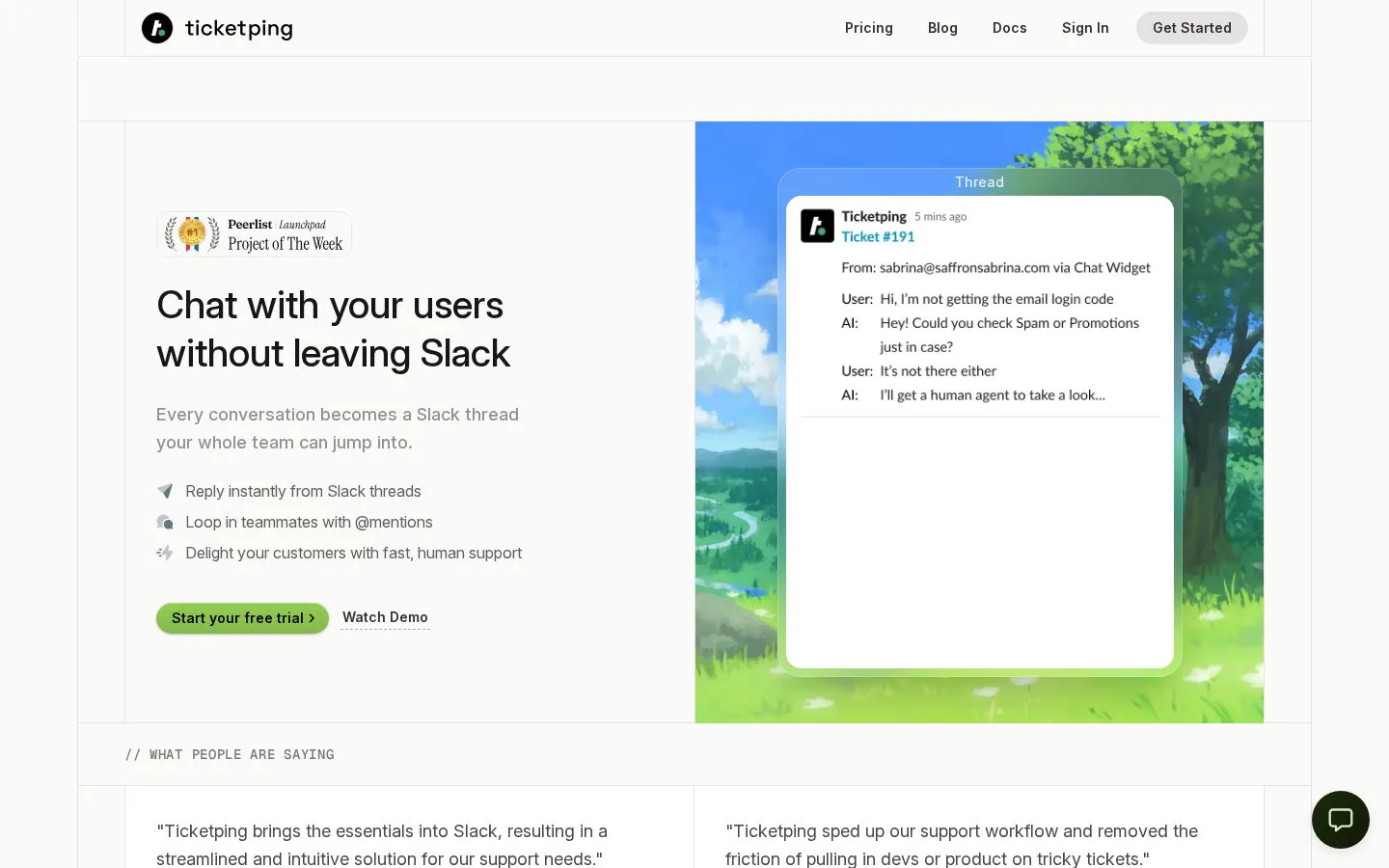Ticketping website homepage