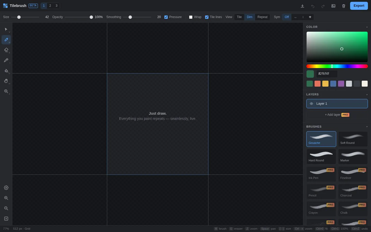 Tilebrush website homepage