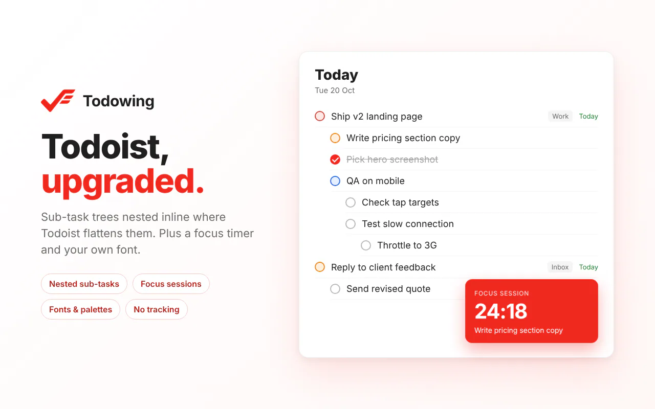 Todowing product screenshot