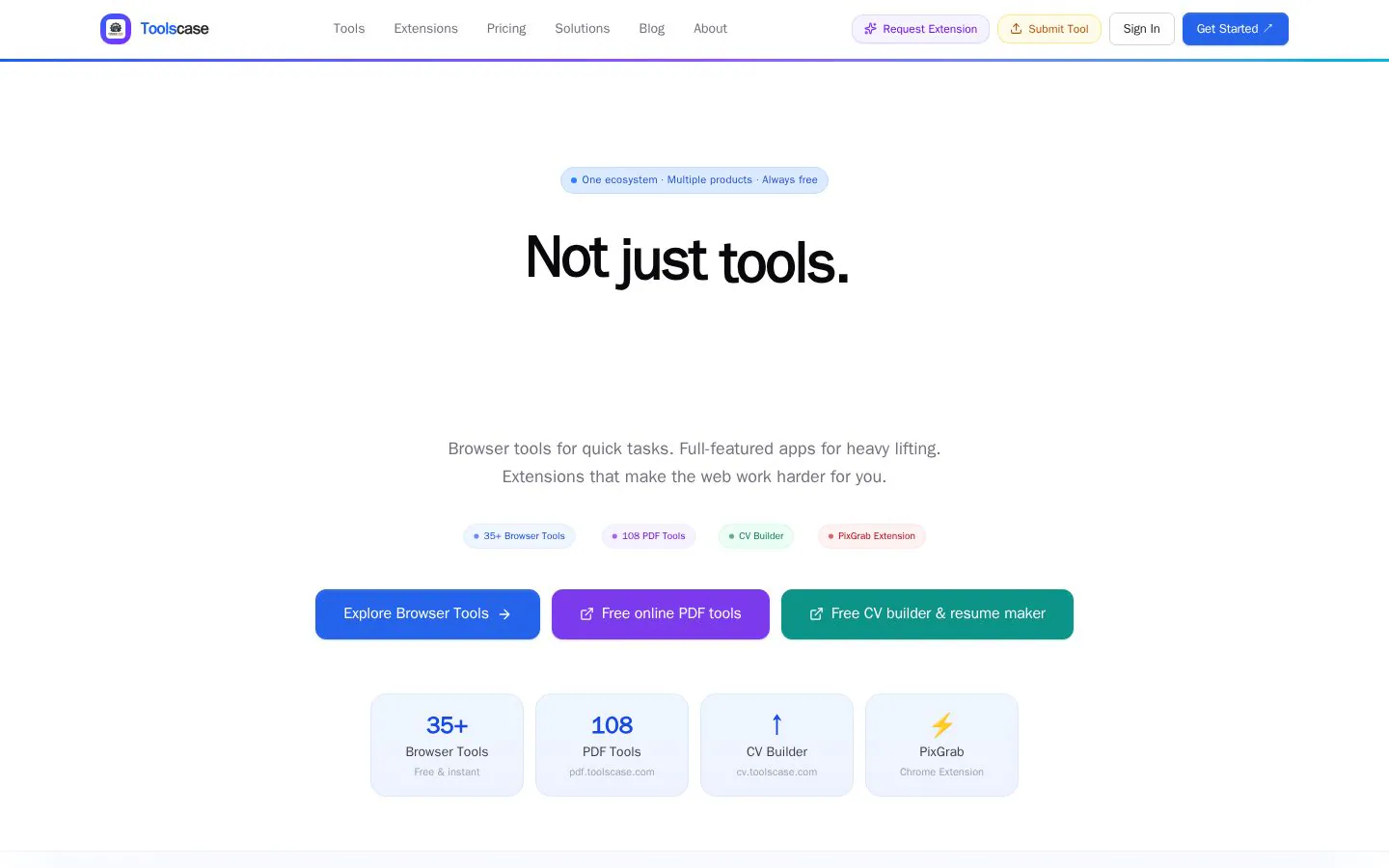 Homepage of toolscase.com