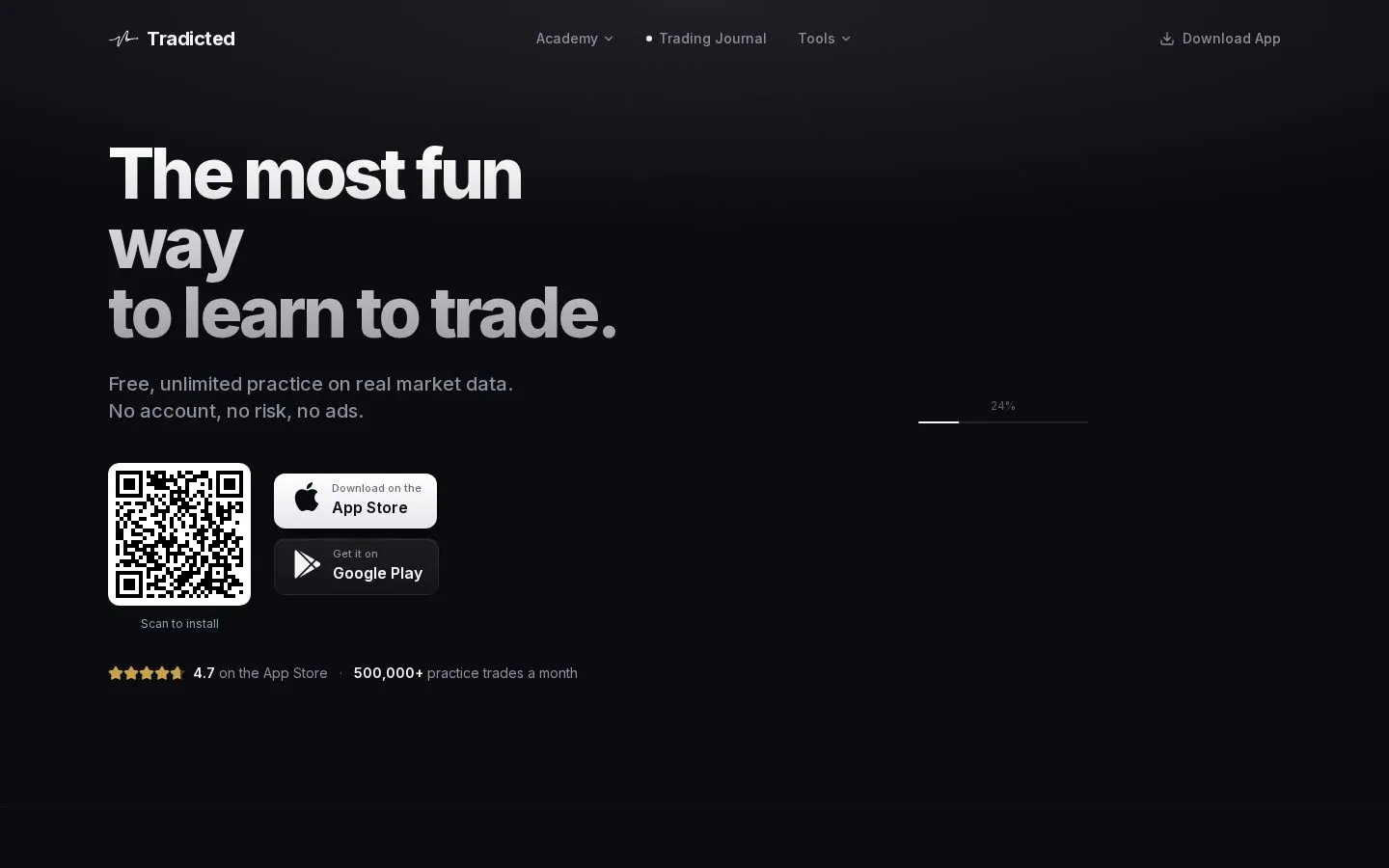 tradicted website homepage