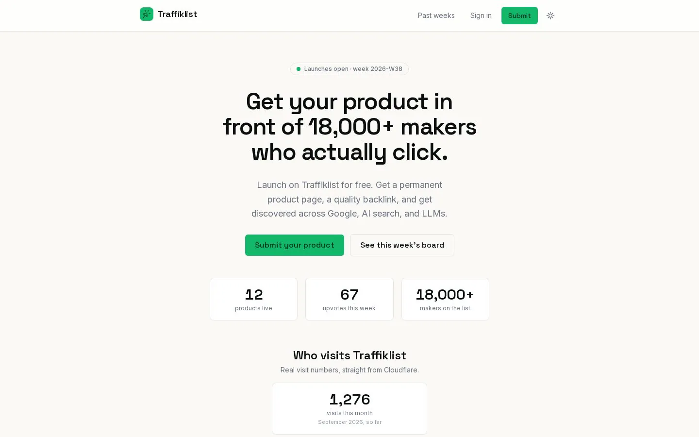 TraffikList product screenshot 1