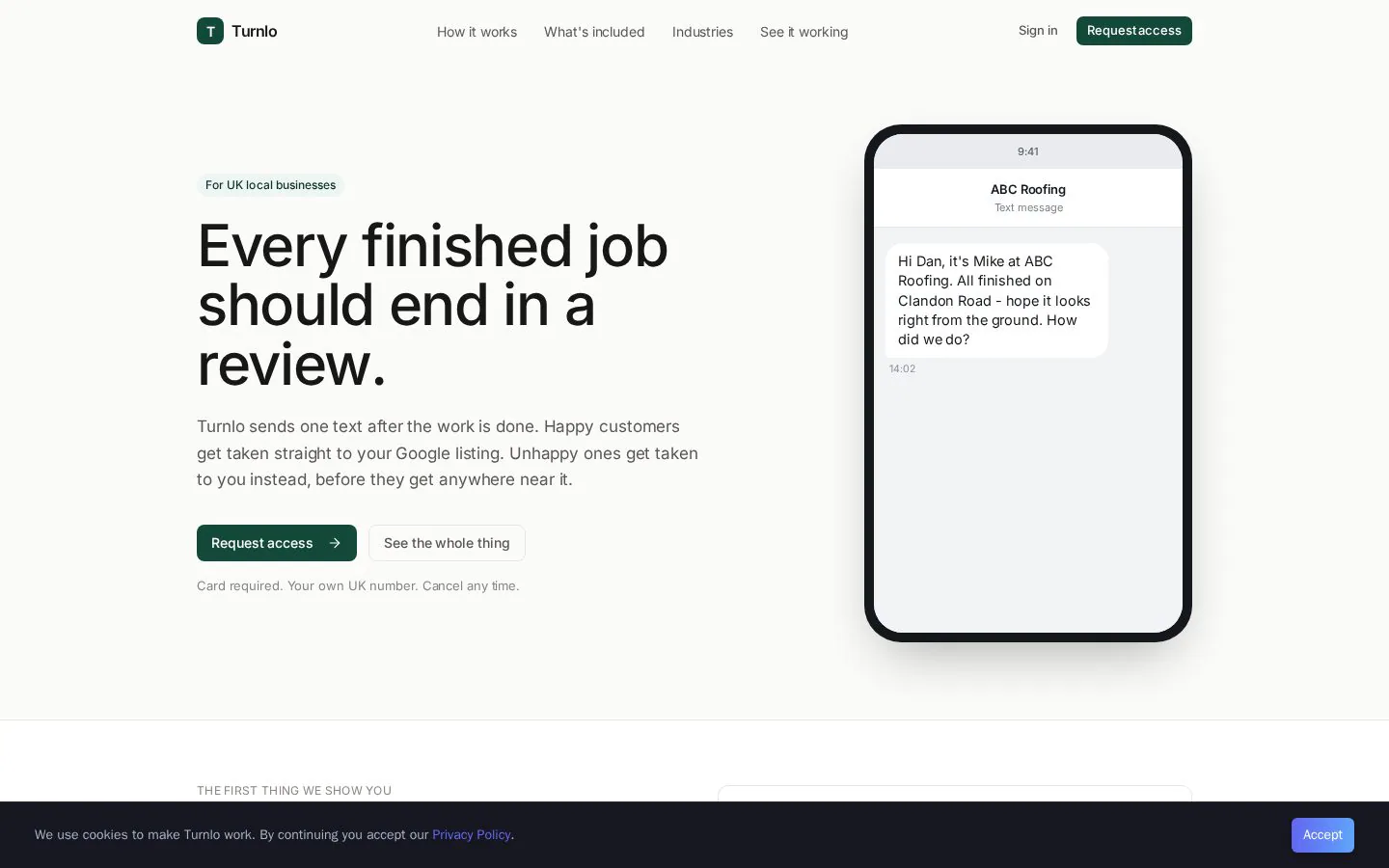 Turnlo website homepage
