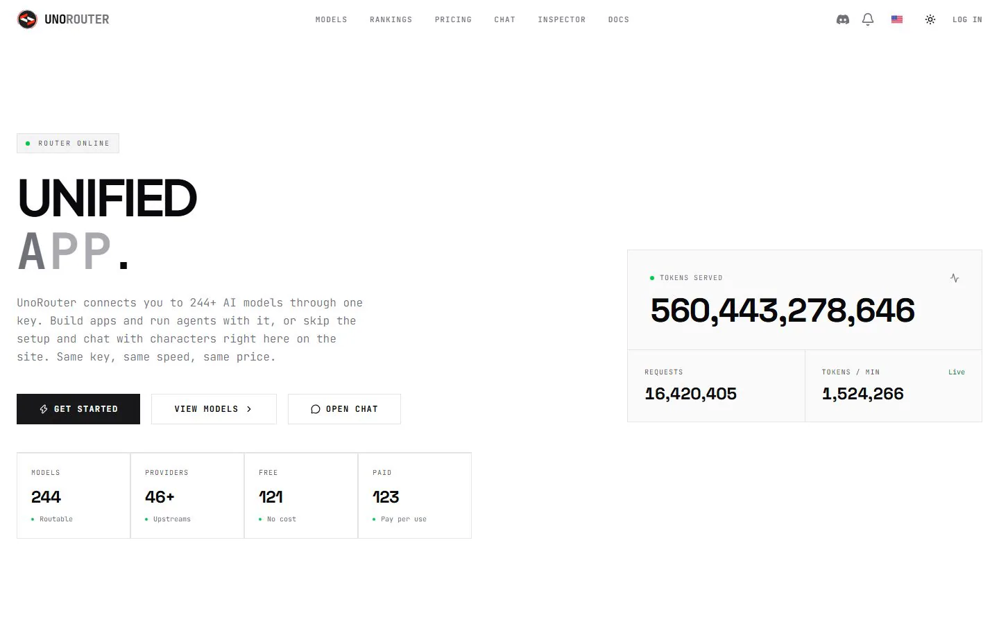 UnoRouter homepage
