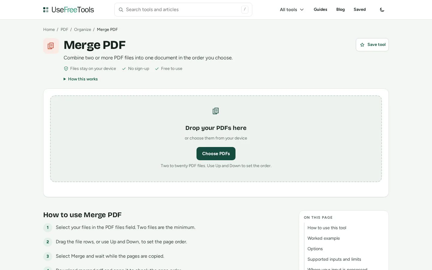 Homepage of usefreetools.net