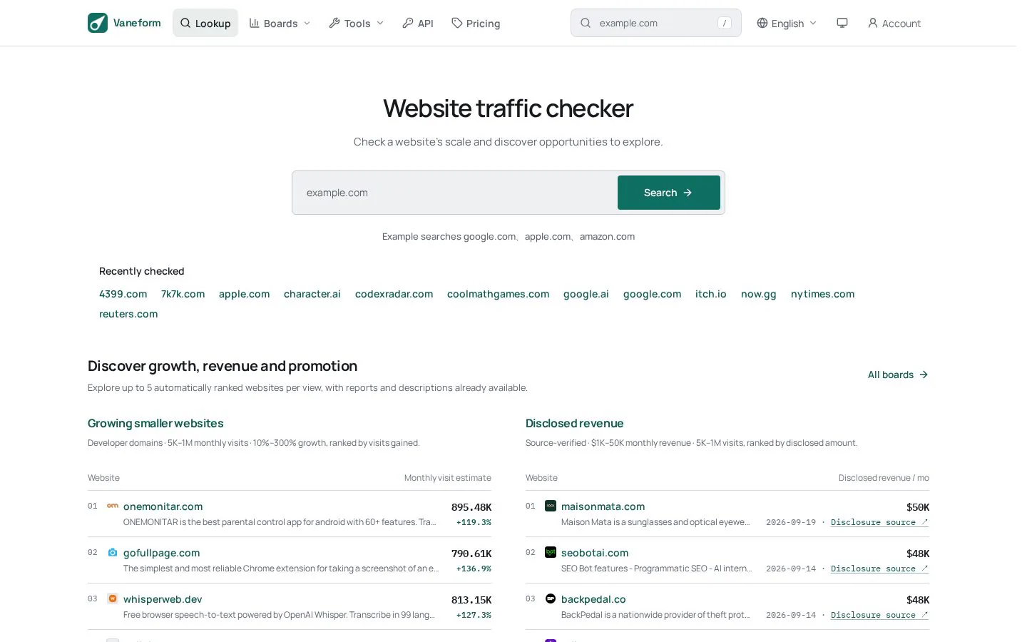 Homepage of vaneform.com