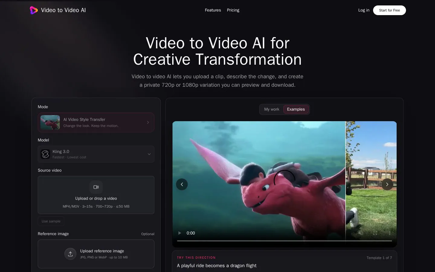 Homepage of videotovideoai.online