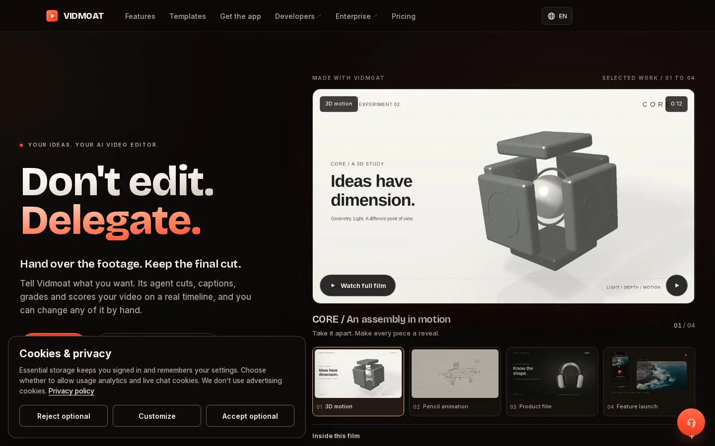 Homepage of www.vidmoat.com