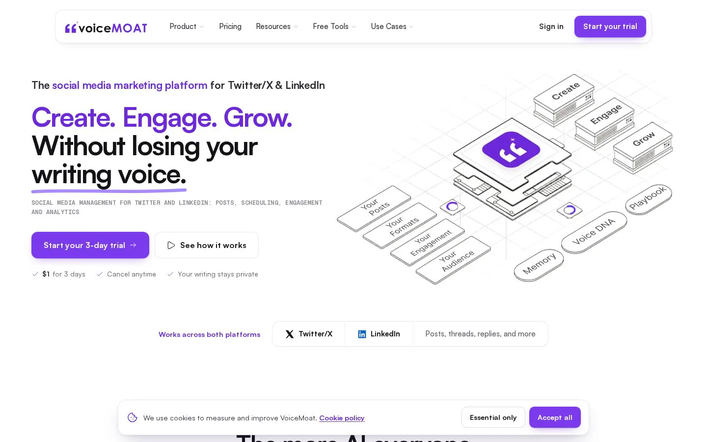VoiceMoat: Your voice is your moat. website homepage